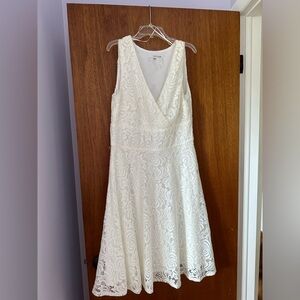 White Lace Knee length dress size 16